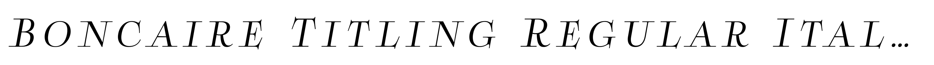 Boncaire Titling Regular Italic